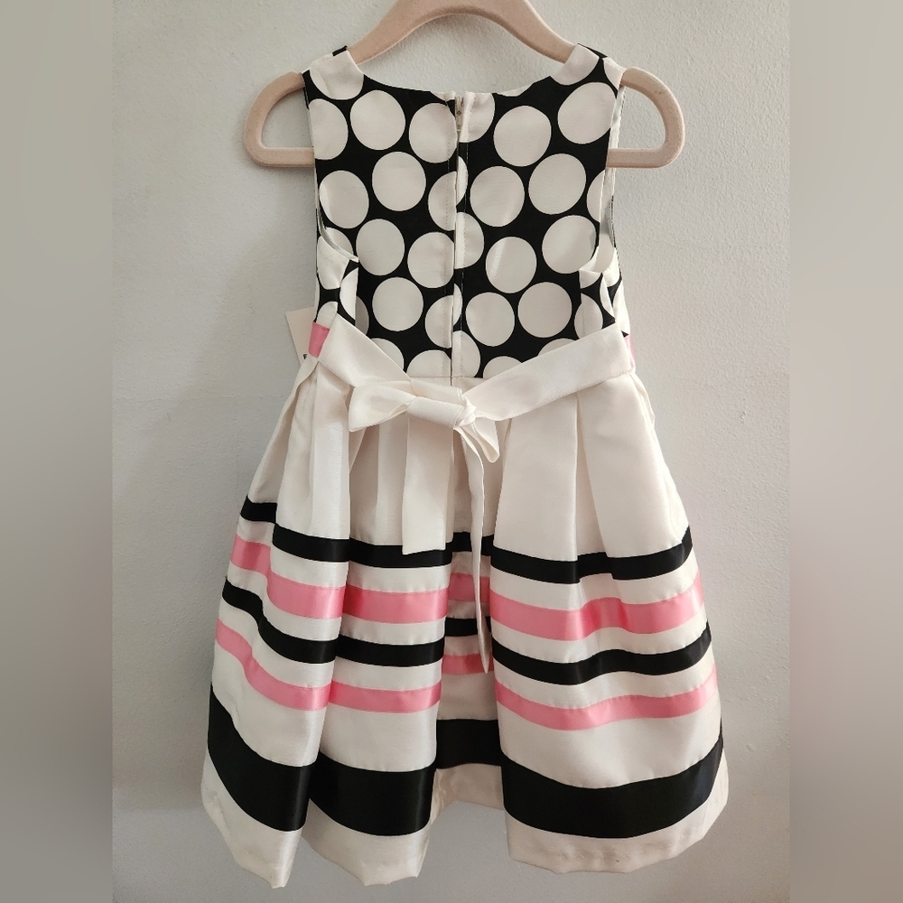 Rare Editions Polka Dot and Striped Girl's Dress; Size 3T, NWT - Picture 5 of 7